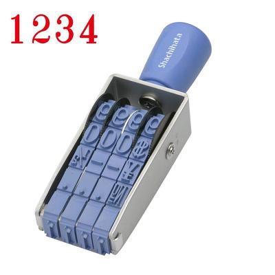 Shachihata Вращающийся резиновый римский первый штамп 64 x 12 Шрифт Mincho Штамп, 4-строчные цифры, Выпуск, Размер прибл.. мм,