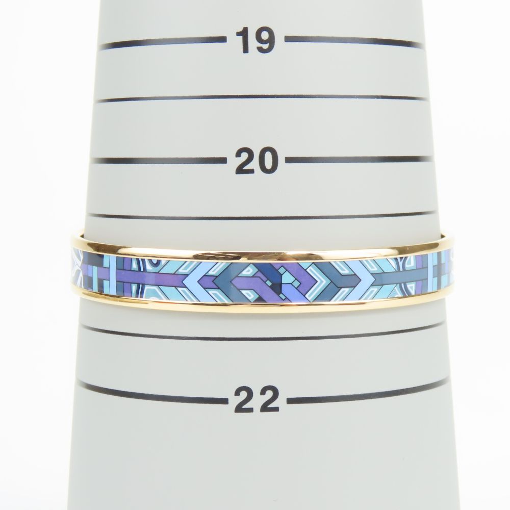 Used HERMES bracelet Emaille PM metal 22.2g blue purple Gold Plated