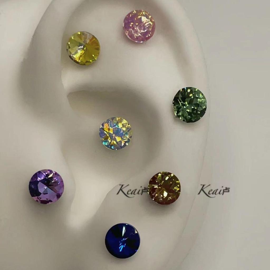 Круглые серьги-гвоздики с бриллиантами из медицинской титановой стали — супер яркий дизайн Cochlear для женщин, милый и стильный стиль