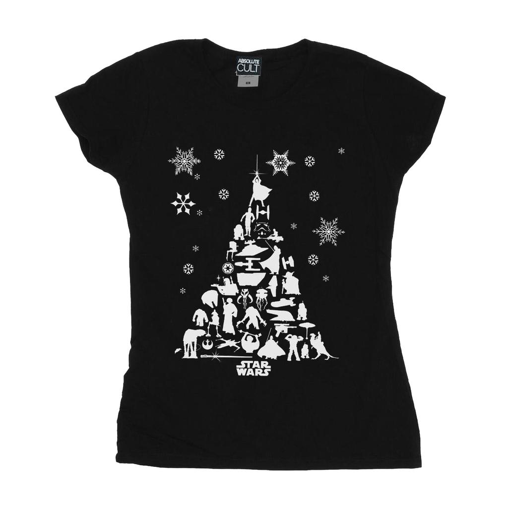 Star Wars Womens/Ladies Christmas Tree Cotton T-Shirt