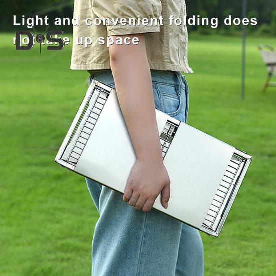 Гриль для барбекю из нержавеющей стали, портативный складной угольный гриль с сумкой для переноски перчаток, прочный гриль для кемпинга, пикника, заднего двора