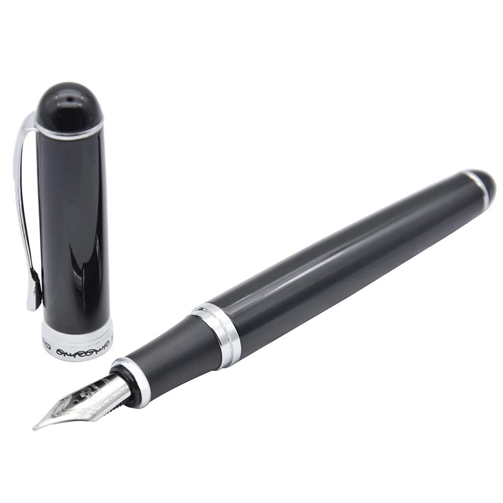 Перьевая ручка Jinhao 750 Black Bright Advanced Executive с серебряным Gullor