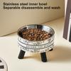 Yousheng Elevated Pet Food Bowl Приподнятая миска для кормления кошек с подставкой Нескользящая нержавеющая сталь Диспенсер для воды и корма для кошек и собак