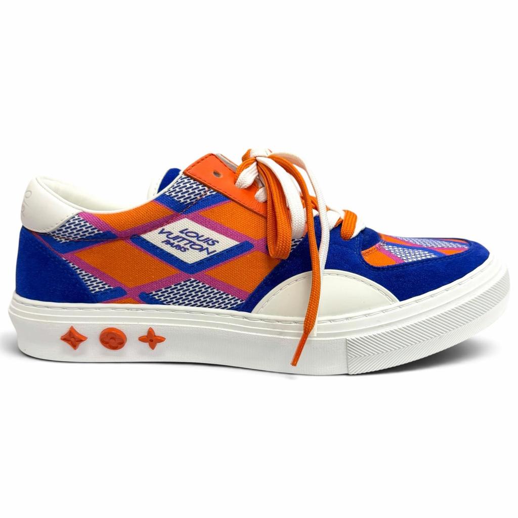 Pristine LOUIS VUITTON Low cut sneakers LV Oriline blue canvas mens 6 Used
