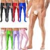 Mens Glossy High Waist Crotchless Pantyhose Elastic Band Sheer Leggings Lingerie Nightwear