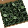 25PCS Wedding Bouquet Artificial Flowers Green Flowers with Stems Green Roses for DIY Centerpiece Corsage Flower Arrangement Bridal Shower Decorations