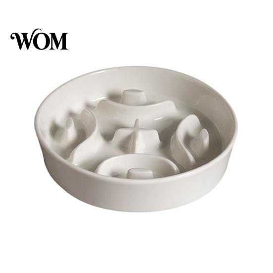 Raised Cat Bowl Elevated Pet Slow Feeder, Ceramic Dog with Stand, Prevents Feeder for Dogs Choking, Protects Spine, Food Cats Pets