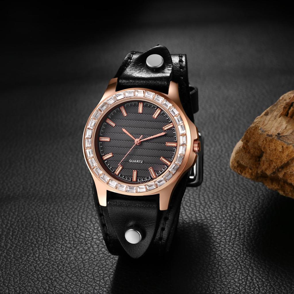 И водонепроницаемые кожаные наручные часы в стиле панк-ретро, классические часы с классическим диском, имитация кварца, унисекс, регулируемый ремешок, удобные в использовании, черные мужские