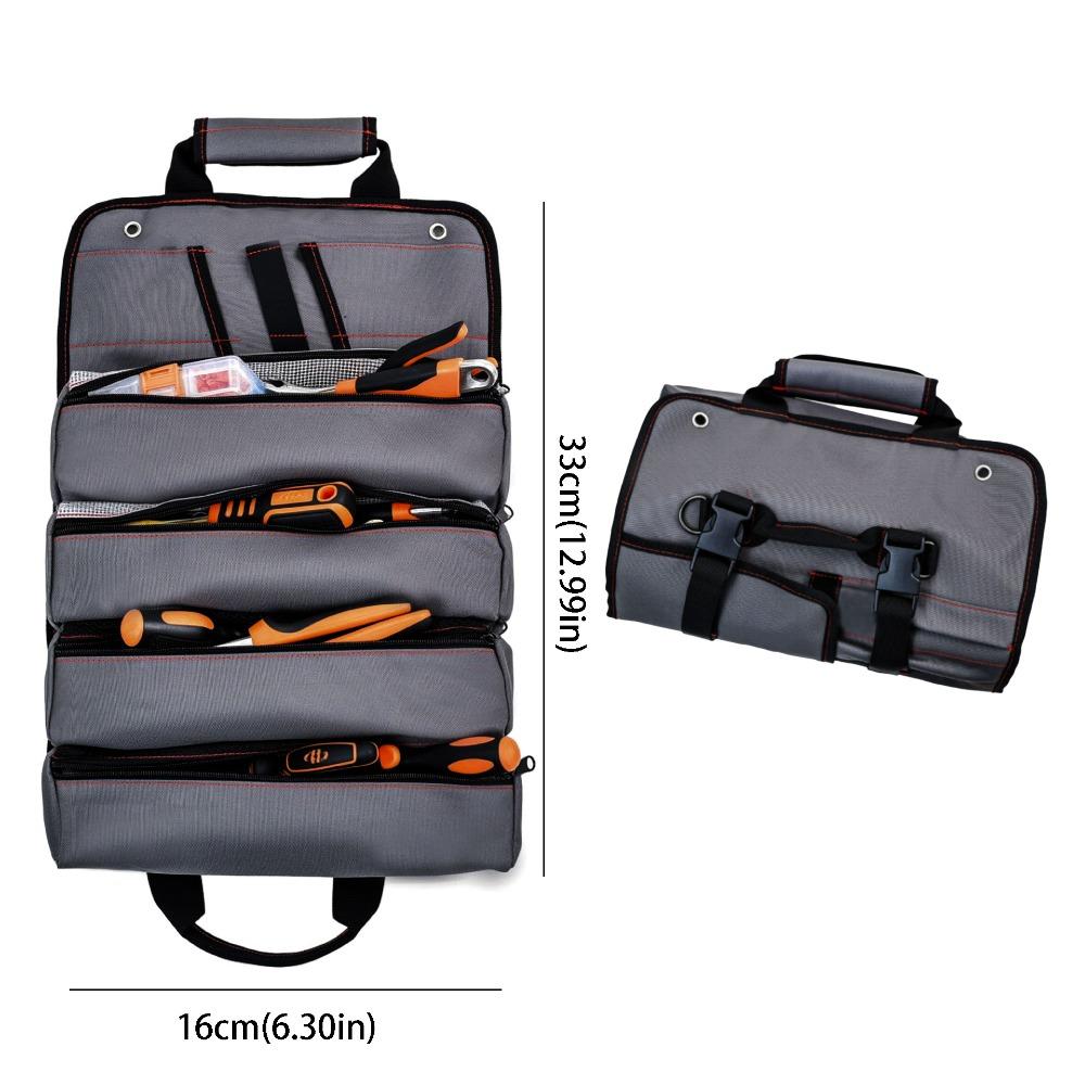 Thickened Tool Storage Bag Wear-resistant Roll Up Tool Bag Organizer Reel Bag Mechanics