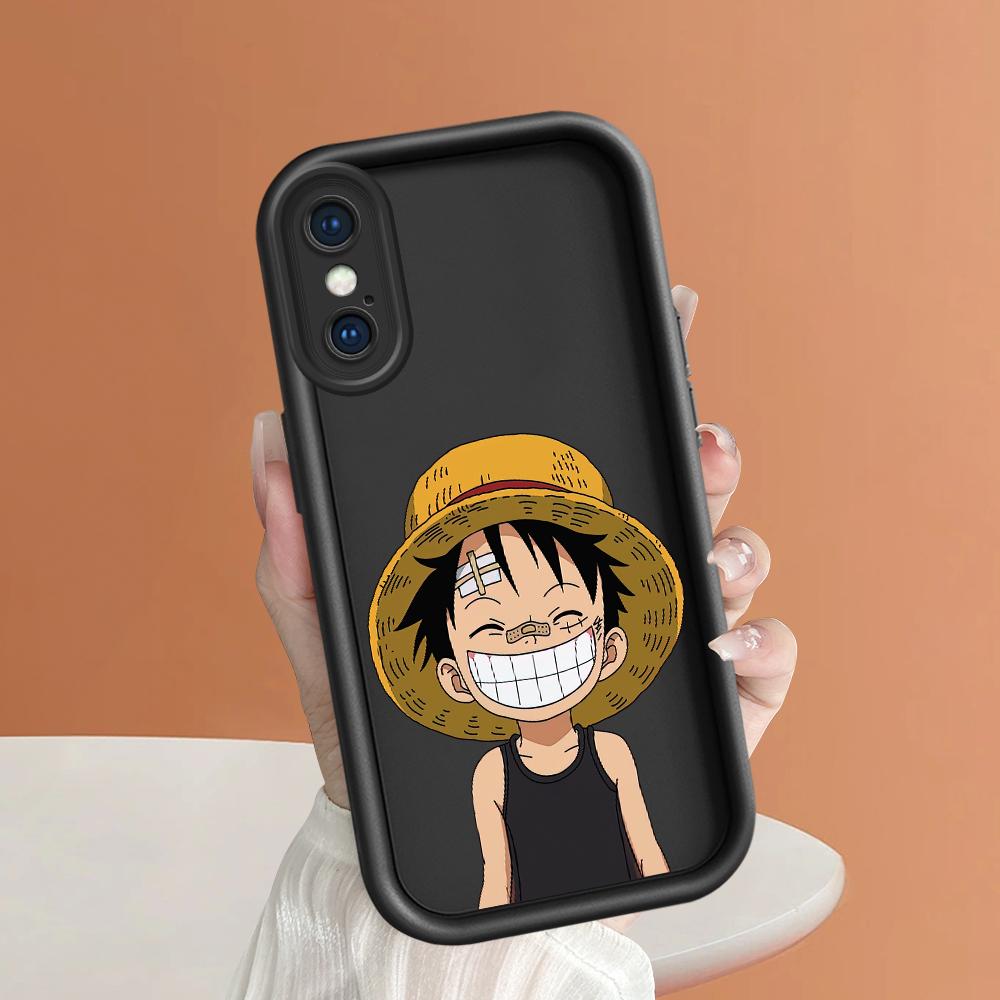 Квадратный чехол для телефона с милым аниме Луффи из мультфильма для Realme OPPO Reno VIVO Infinix Tecno Oneplus, полное покрытие камеры, противоударный защитный резиновый чехол