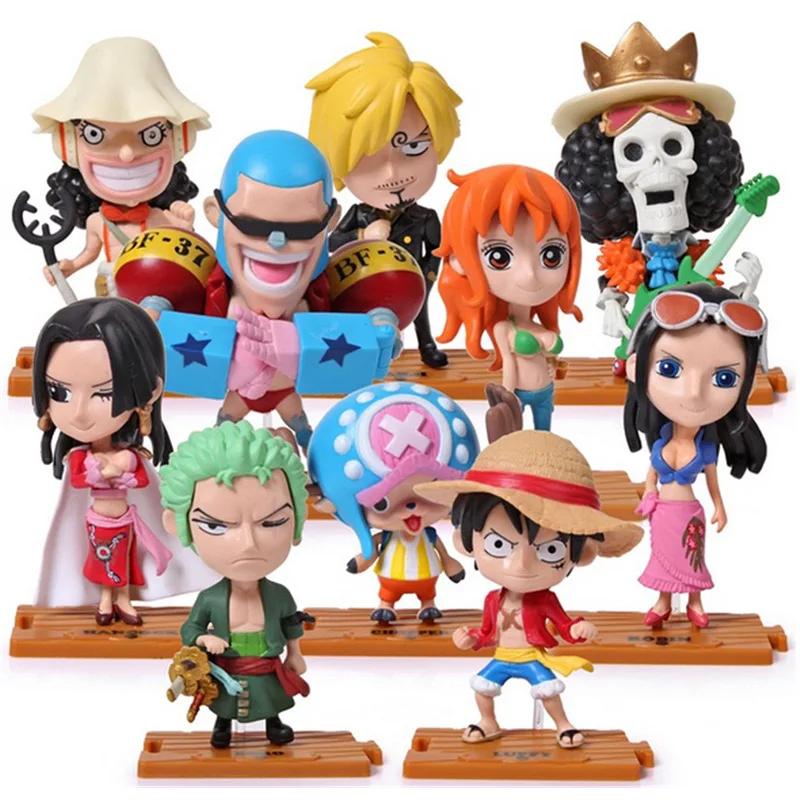 2026 Аниме Фигурка One Piece Обезьяна Д. Луффи Ророноа Зоро Кавайные Игрушки Q-Версия Фигурка Нендороид Украшение для Автомобиля ПВХ Модель Подарок