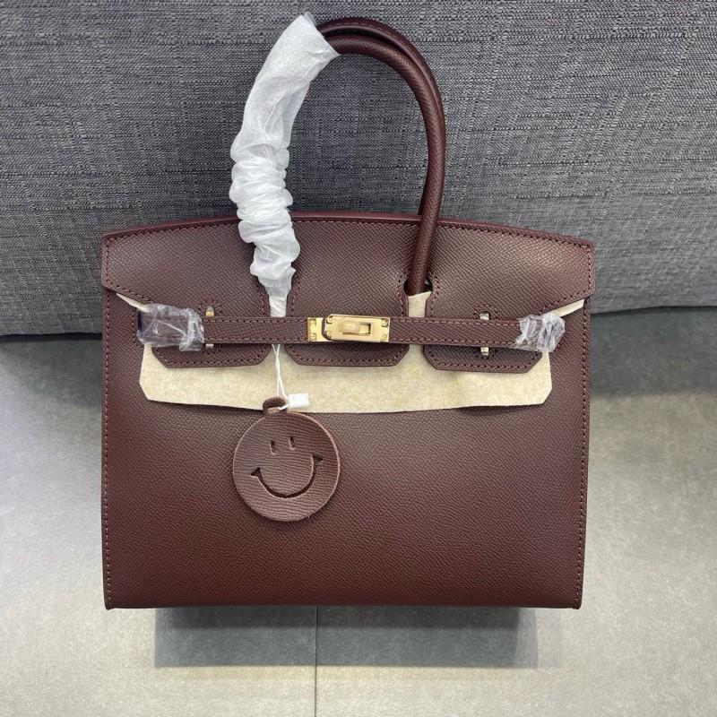 Handmade Semi-Genuine Leather Tote Bag 25/30cm Lock Daily Use