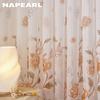 1 шт. NAPEARL, белые тюлевые шторы с принтом оранжевого цветка для спальни, оконные экраны, прозрачные панели для гостиной, кухни, домашний декор