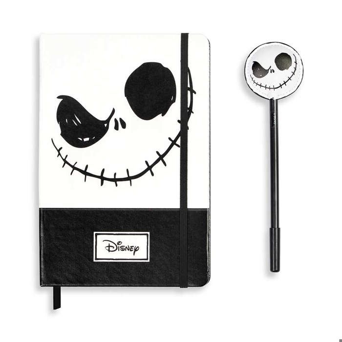 Journal + stylo fashion - disney l'étrange noël de m. jack face - noir - taille unique
