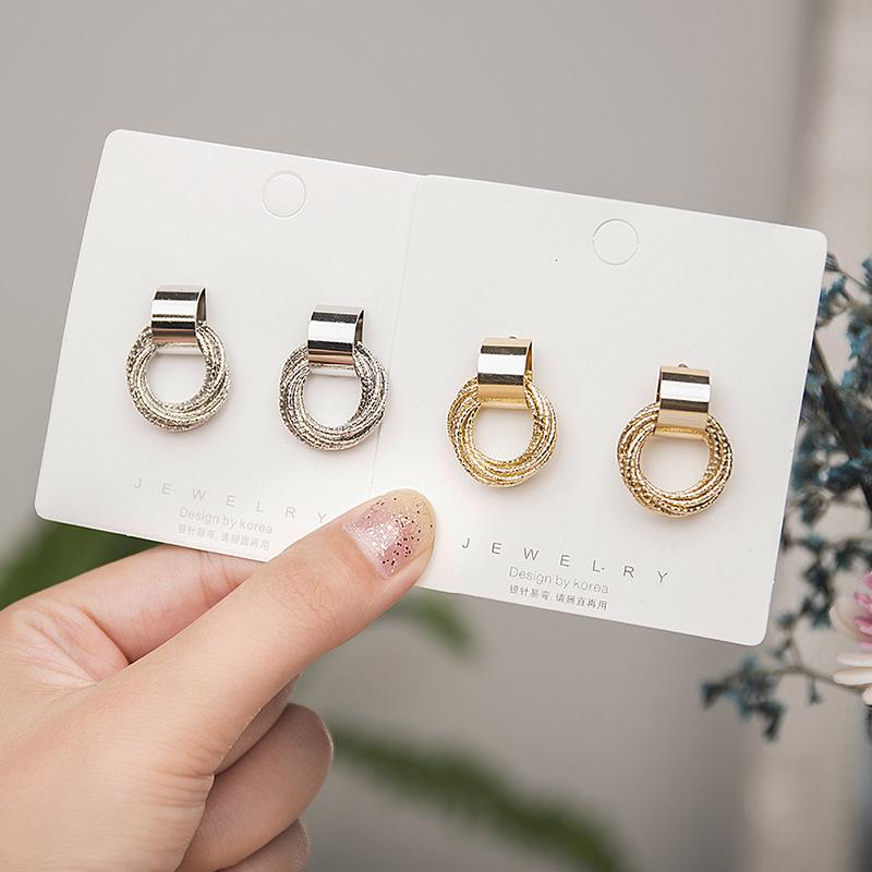 1 пара круглых сережек для женщин, металлические серьги-подвески в стиле ретро с геометрией