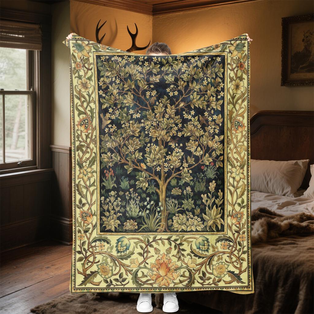 1pc Tree of Life in Medieval Belgium blanket, al season lightweigh Poster blanket home office outdoor nap multifunc Poster blanketional blanket