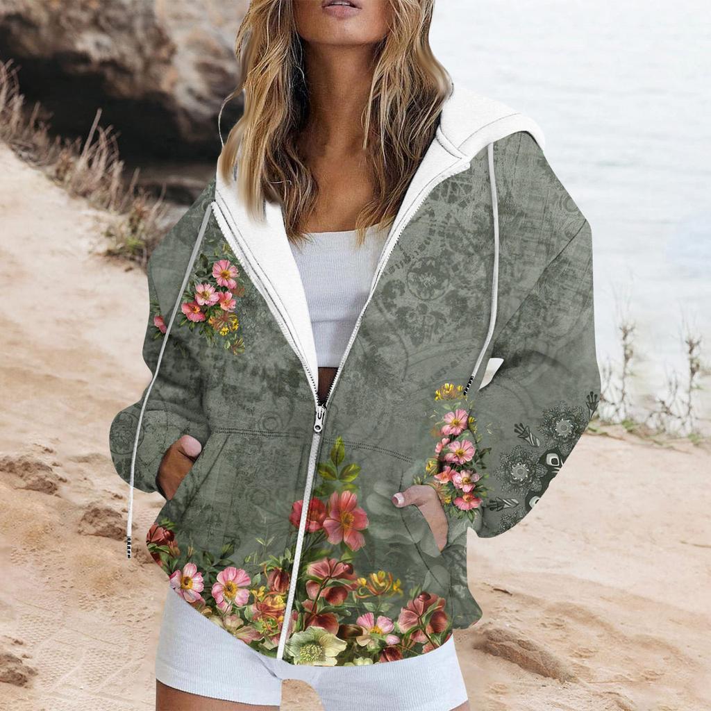 Толстовка на молнии, женские толстовки с длинными рукавами, осенние наряды, большие толстовки с капюшоном, повседневные модные куртки