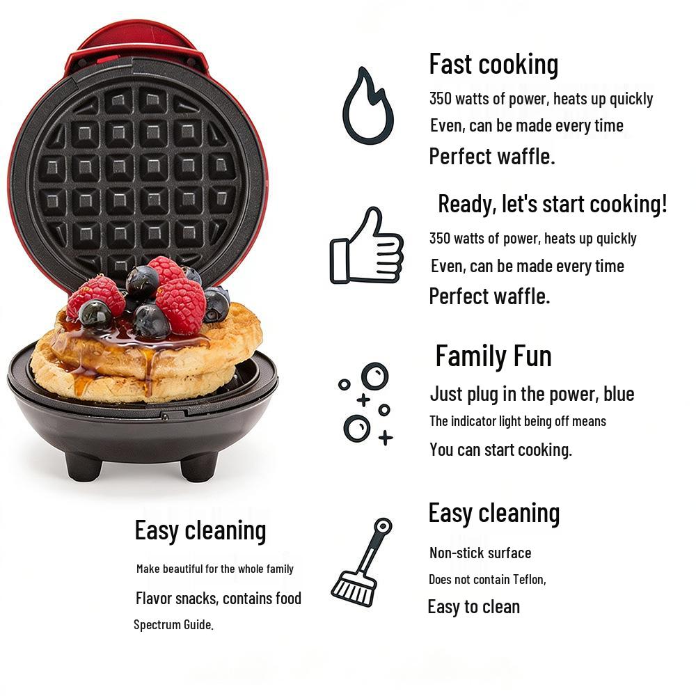 Dual Voltage Mini Waffle Maker for American Waffle & Sandwich Breakfasts