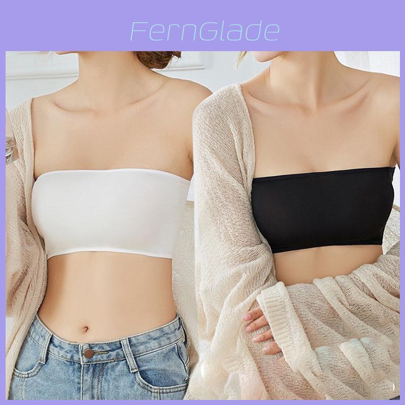 Ultimate Comfort Strapless Seamless Bandeau Sports Bra In Elegant Black And White