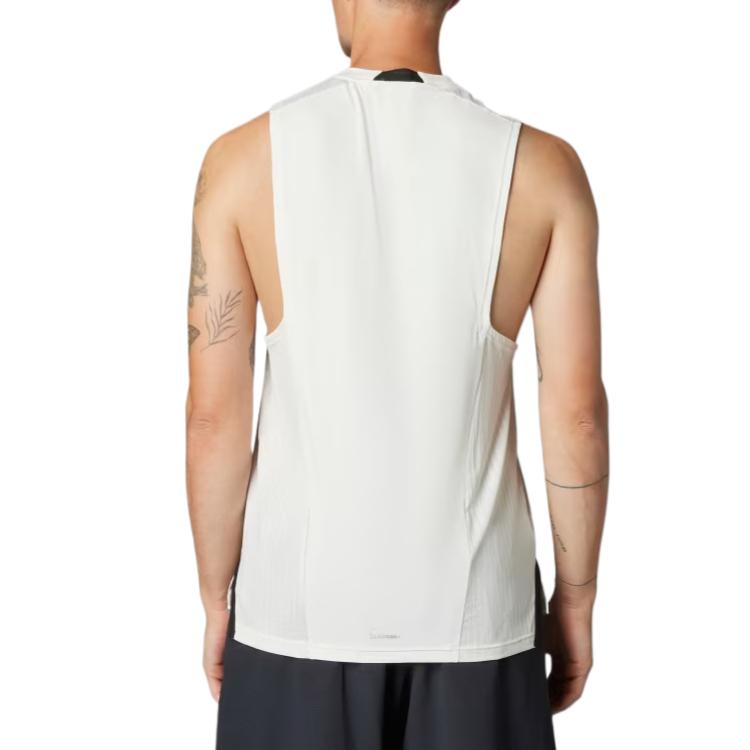 Adidas Tank Tops Men's White Crew Neck Moderate Straight Fit JI8172