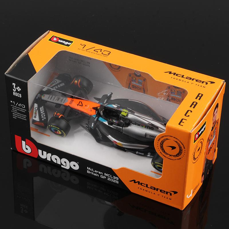 Ббураго 1:43 2025 F1 Модель гоночного автомобиля из сплава Формула Гонки Литая игрушка SF25 RB21 W16 MCL39 Red Bull Mercedes Ferrari McLaren