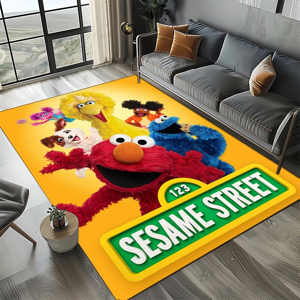 2025 New Style Sesame Street Cartoon TV Carpet Rug for Living Room Bedroom Home Sofa Decoration,Kids Play Non-slip Floor Mat
