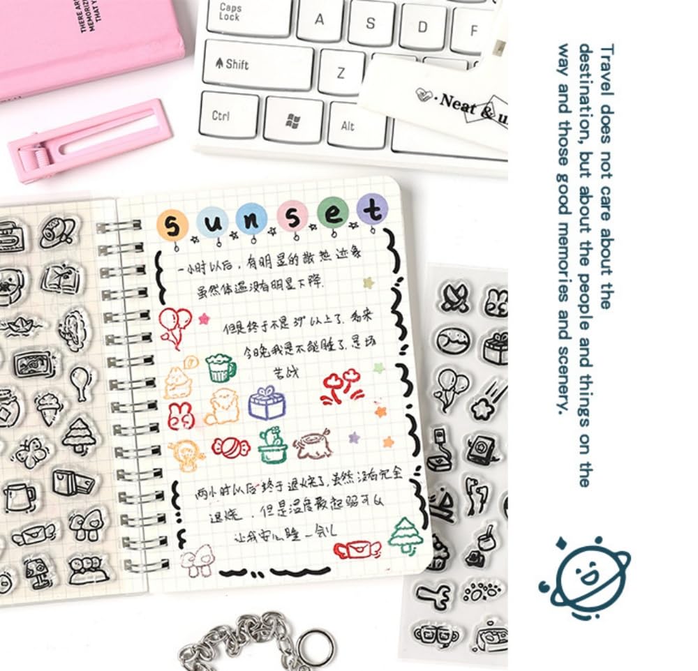 seimeinoki Clear Transparent Relaxed Life Silicone Transparent For Diary DIY Stamp Block For Stamps, Stamps, Patterns, Material, Stamps, Making,