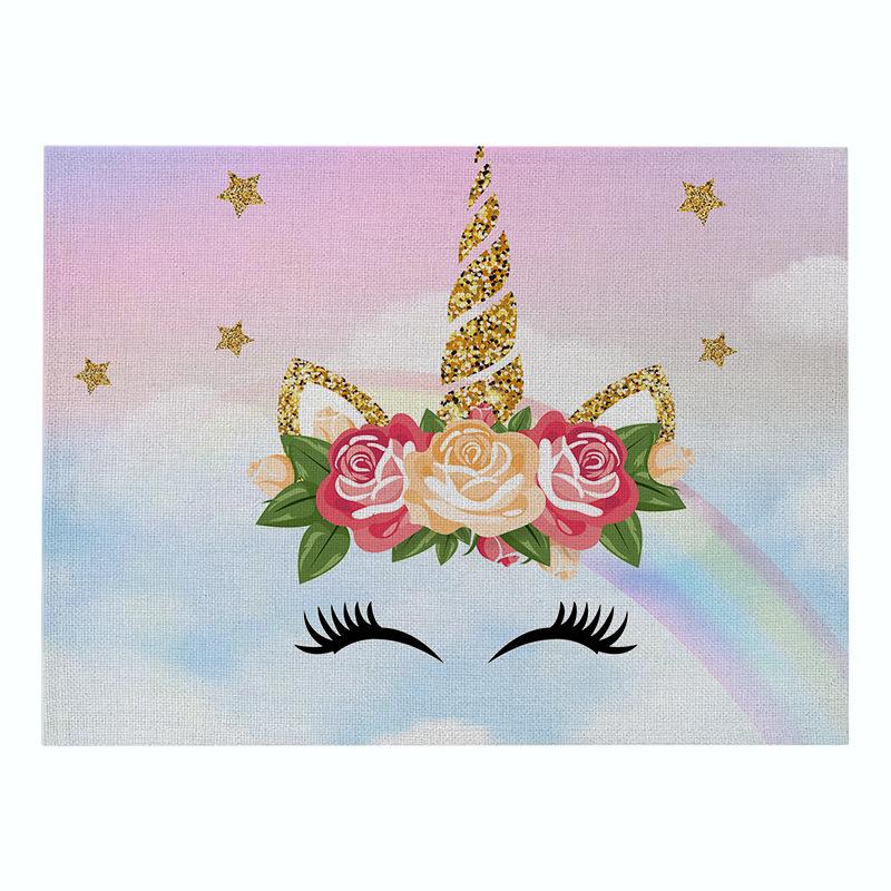 Nordic INS Cartoon Unicorn льняной коврик для стола нескользящий термостойкий коврик для стола подставка под стакан для напитков кухонные принадлежности