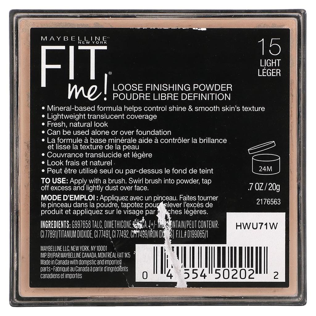 Fit Me, Loose Finishing Powder, 15 Light, 0.7Oz(20G)
