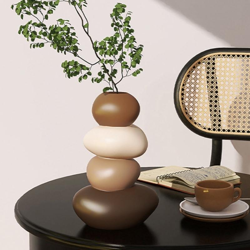 Фигурки оленей из смолы с вазой для цветов, статуэтка маленького животного, скульптура, настольное украшение для декора дома, подарок на новоселье