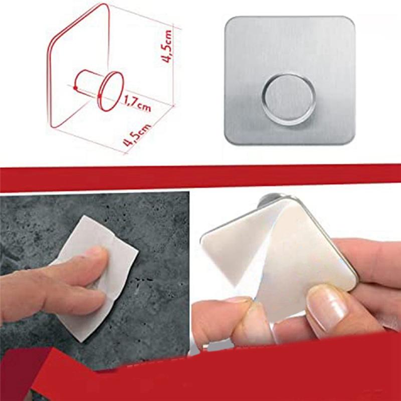 Хороший держатель для полотенец Без сверления Подходит для влажных помещений Самоклеящиеся крючки Набор из 5 крючков из нержавеющей стали