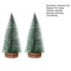 Mini Christmas Trees Snow Frost Flocked Bottle Brush Tree with Wooden Base Small Artificial
