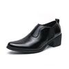 New Fashion Men's Pointed Black Brown Height Increasing Formal Shoes Male Wedding Prom Homecoming Flats Sapato Social Masculino