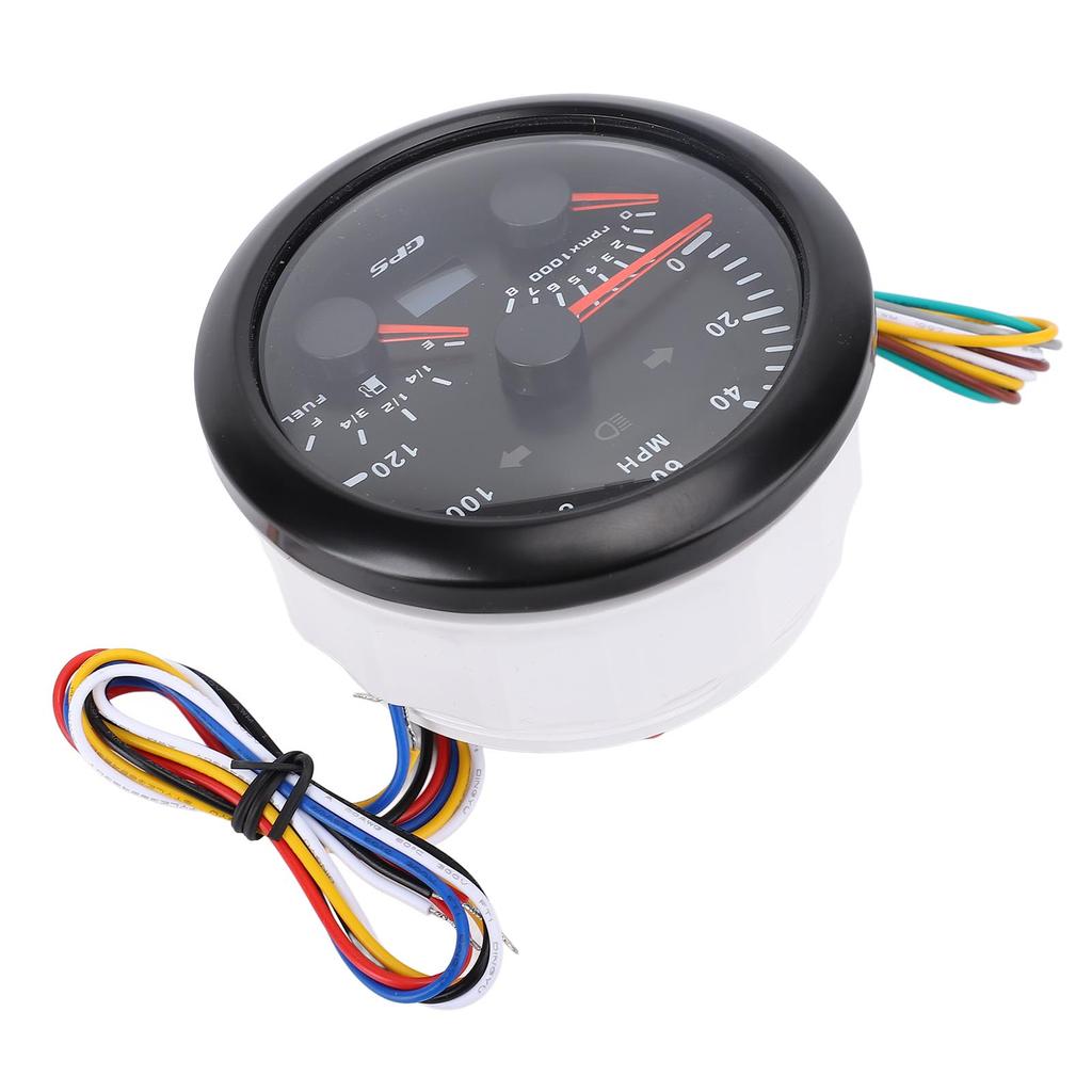 3 in 1 GPS Speedometer Tachometer Fuel Level Gauge with Turn Signal 3 3 8in 120MPH 8000rpm 7 Colors Backlit for RV