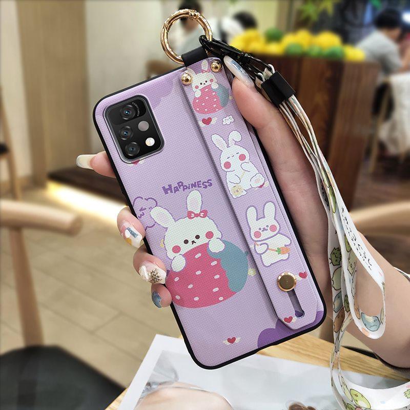 Durable Cartoon Phone Case For UMIDIGI A11 Pro Max Anti-dust Protective Shockproof Soft Case Wristband Ring Kickstand