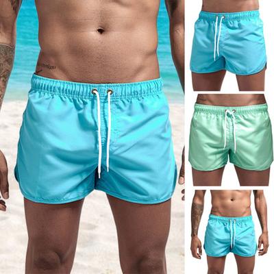 Мужские шорты чистых цветов из мягкой ткани с эластичной резинкой на талии, свободные мужские плавки, пляжная одежда