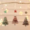 Christmas Wooden Bell Pendant, Creative Five Pointed Star Snowflake Christmas Tree Three-dimensional Small Hanging Decoration