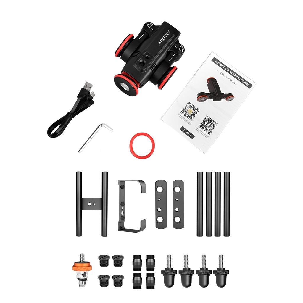 Andoer Комплект слайдера для видеокамеры L5i Pro с бесступенчатым управлением через приложение для автомобиля Dolly с 3 колесами