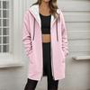 Женский модный свободный кардиган на молнии с флисовым капюшоном