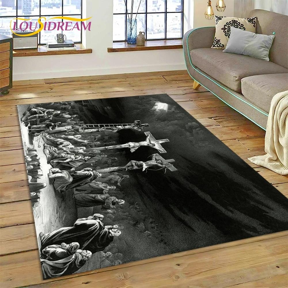 Новый 3D Молитва Святая Библия Крест Иисус Ковер Коврик для Спальни Гостиной Дома Украшение Дивана, Детская Игра Большой Декор Напольный Коврик