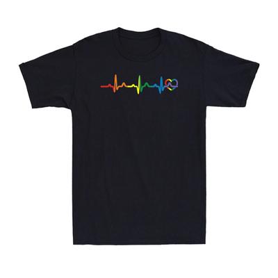 Rainbow Heartbeat Shirt LGBTQ+ Gay Pride Heart Lesbian Trans Bi Queer T-Shirt
