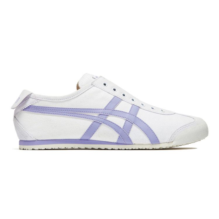 ONITSUKA TIGER Mexico 66 Canvas Модные Удобные Амортизирующие Прочные Низкие Повседневные Кроссовки Унисекс Белый Фиолетовый 1183B772-101