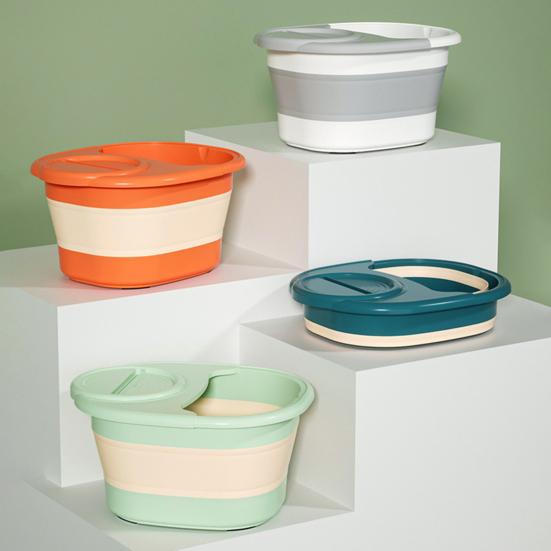 Складная ванночка для ног с крышкой, переключение двух режимов, складной дизайн одним касанием, таз для ног, эргономичный, антивозрастной, инструмент для ухода за лапами питомца