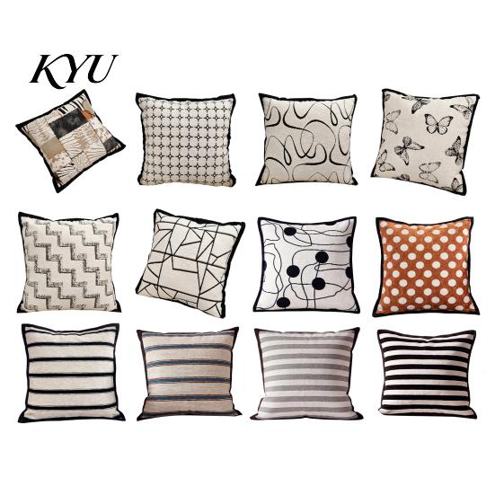 Modern Home Decor Cushion Covers Embroidered Cover, Geometric Throw Pillow Artistic Soft Cases for Sofa Case Bedroom Living Room, 18 x Inches Bed