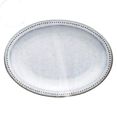 Столовая посуда Восточная овальная тарелка Dot Oval Plate 21 см Керамика Black Soil White Glasure