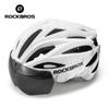 ROCKBROS Cycling Helmet 58-62cm Adjustable Magnetic Goggles Integrated Bike Safety Helmet Men Bicycle Helmet Cycling Headwear