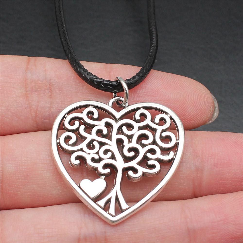 Ожерелье из кожи «Дерево жизни» 45 см, мужское украшение, свадебная годовщина, эстетические аксессуары