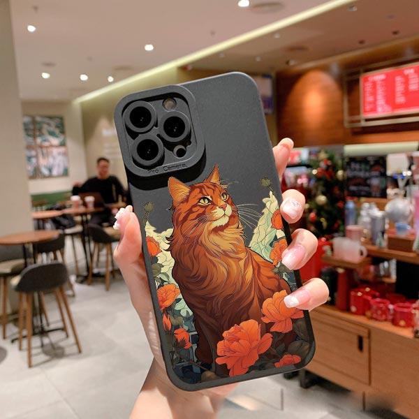 Чехол в стиле японского аниме для iPhone 14 Plus Pro Max XS X XR SE 2020 Чехол для телефона с кошкой для iPhone 7 8 11 12 13 Мягкая силиконовая крышка