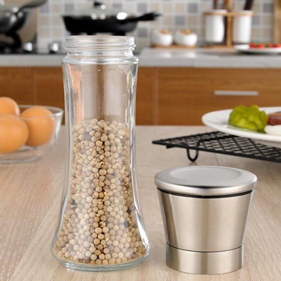 Pepper Mill Labor-saving Cooking Accessories Stainless Steel 2-in-1 Portable Spice Crusher Bottle Pepper Mill Durable Cookware