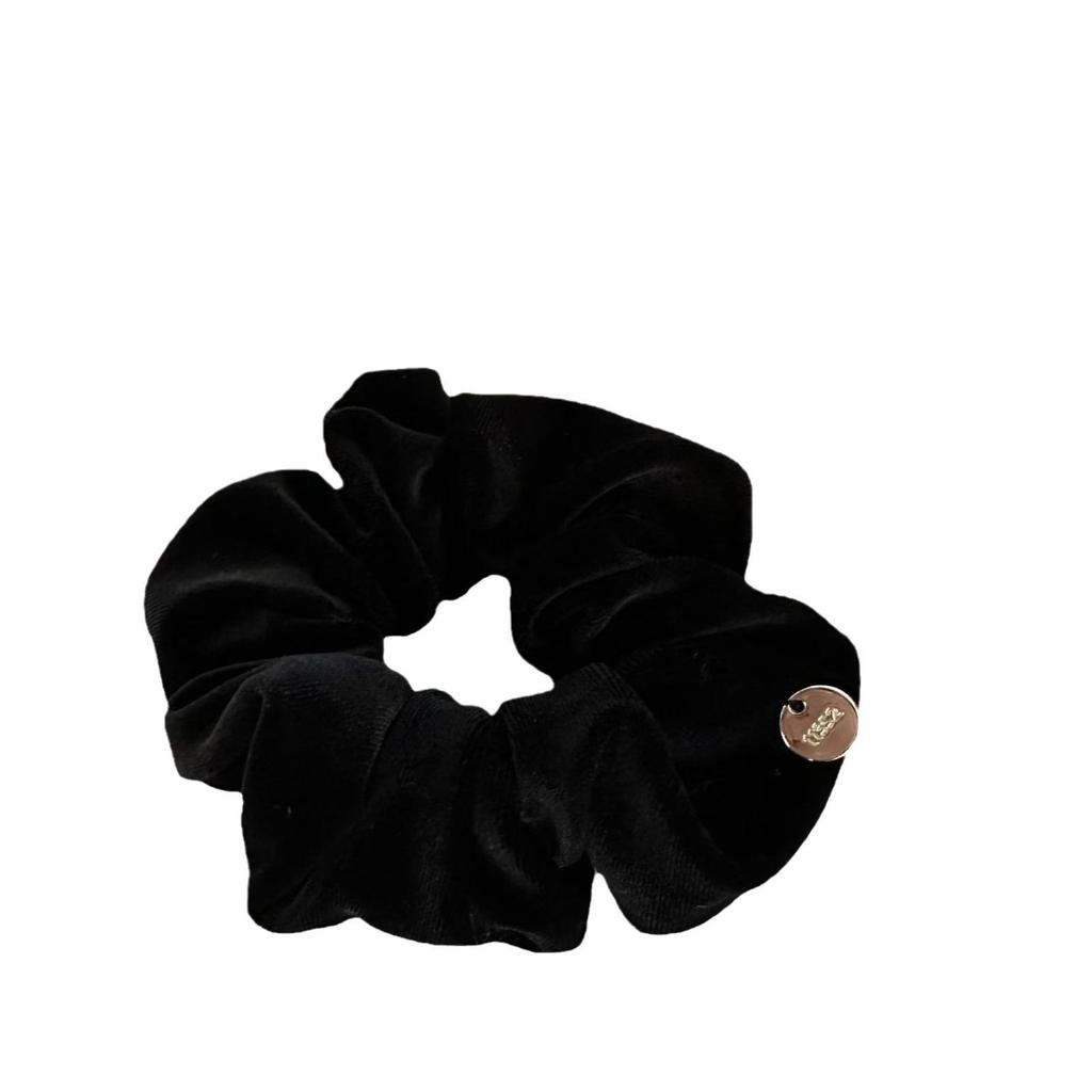 Elegant Black Velvet Scrunchie for Women – Durable, Versatile Hair Tie for High Ponytails and Buns